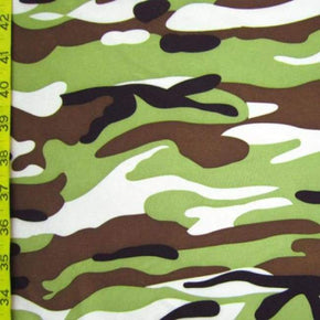 Multi-Colored Camouflage Print on Polyester Spandex