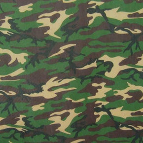  Green/Coffee/Ivory Camouflage Print on Polyester Mesh