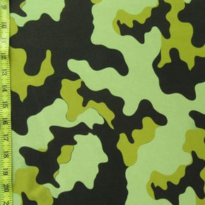  Moss Green/Camo Shiny Camouflage Print on Polyester Spandex