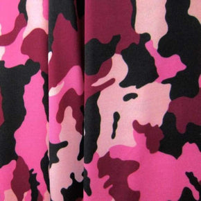  Pink Camouflage Print on Polyester Spandex