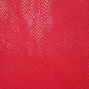  Red Shiny Charming Snake Printed Metallic Foil on Nylon Spandex