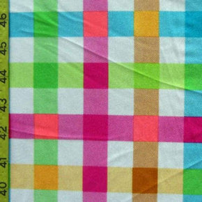Multi-Colored Idyllic Picnic Print on Nylon Spandex