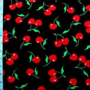 Red/Black Cherry Print on Nylon Spandex