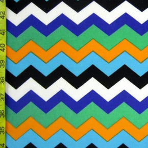 Multi-Colored Chevron Print on Lightweight Polyester