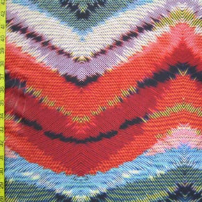 Multi-Colored Chevron Print on Polyester Spandex