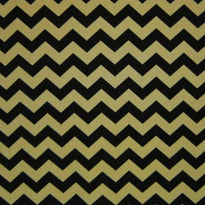  Black/Natural Chevron Print on Polyester Spandex