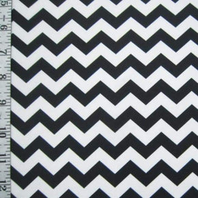 Black/White Chevron Print on Polyester Spandex
