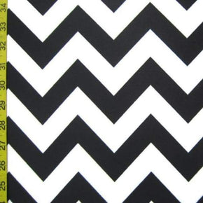  Black/White 2" Chevron on Nylon Spandex