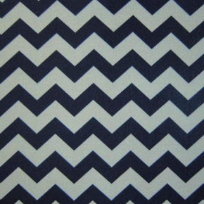  Dark Navy/Steel Chevron Print on Polyester Spandex