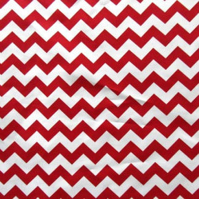  Red/White Chevron Print on Polyester
