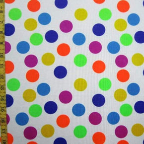 White 1" Circus Dot on Nylon Spandex