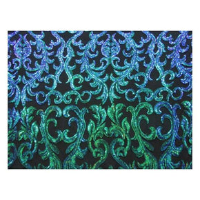 Green/Pearl Shiny Fancy Sequins on Polyester Mesh