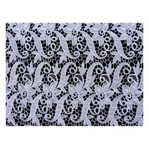  White 3D Guipure Chemical Floral Lace 