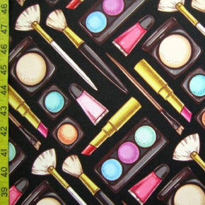 Multi-Colored Cosmetics Print on Polyester Spandex