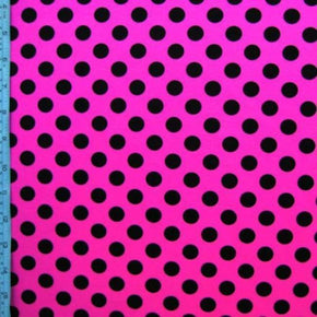  Hot Pink/Black Costume Dot Print on Nylon Spandex
