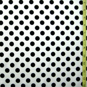  White/Black Polka Dots Print on Nylon Spandex