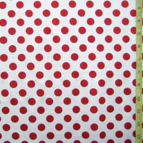  White/Red Costume Dot Print on Nylon Spandex
