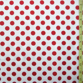  White/Red Costume Dot Print on Nylon Spandex