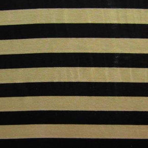  Black/Taupe Striped Printed Cotton Lycra® 