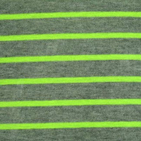  Gray/Neon Green Striped Printed Cotton Lycra® 