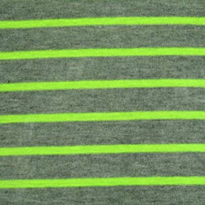  Gray/Neon Green Striped Printed Cotton Lycra® 