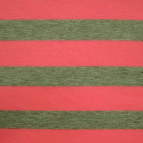  Neon Pink/Gray Striped Printed Cotton Lycra® 