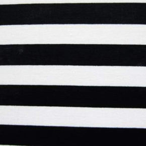  White/Navy Striped Printed Cotton Lycra® 