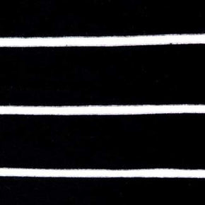  Black/White Striped Printed Rayon Spandex