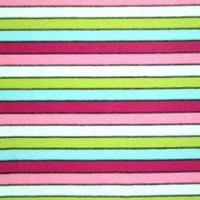  Pink/White/Green Striped Printed Cotton