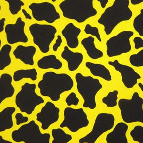  Black/Yellow Cow Print on Nylon Spandex