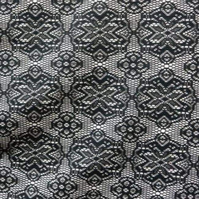  Black/Taupe Fancy Embossed Crochet Lace