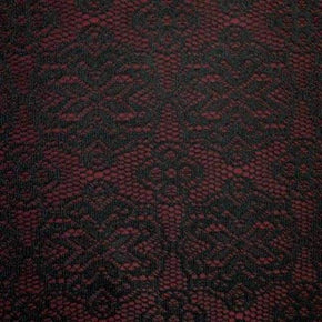  Black/Wine Fancy Embossed Crochet Lace