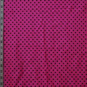  Hot Pink/Black Tiny Dots Print on Nylon Spandex