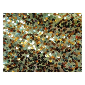  Copper/Light Blue Dangling 5mm Sequins on Polyester Mesh