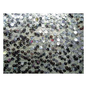  Gun Metal Dangling 5mm Sequins on Polyester Mesh