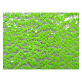  Neon Green Dangling 5mm Sequins on Polyester Mesh