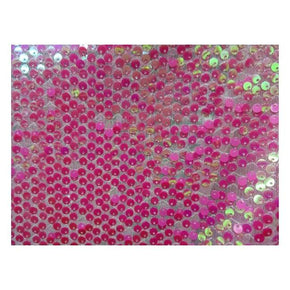  Pink/Pearl Dangling 5mm Sequins on Polyester Mesh