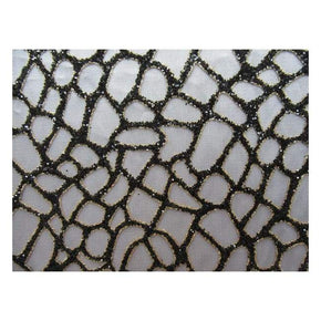  Black Fancy Glitter Sequin on Polyester Mesh