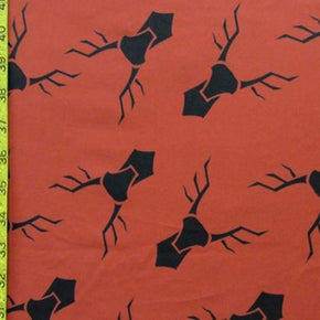  Maroon Deer Print on Polyester Spandex