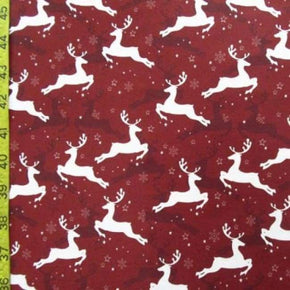 Multi-Colored Deer Print on Polyester Spandex