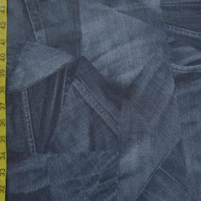  Denim Look Print on Polyester Spandex