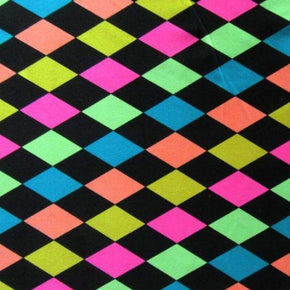 Multi-Colored Argyle Print on Polyester Spandex