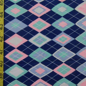 Multi-Colored Diamond Shape Print on Nylon Spandex