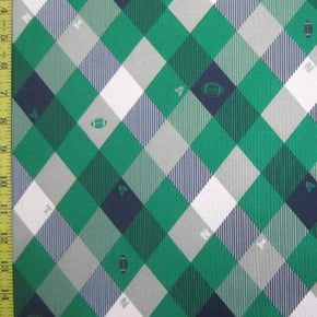 Multi-Colored Diamond Shape Print on Polyester Spandex