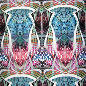 Multi-Colored Psychedelic Digital Print on Polyester Spandex