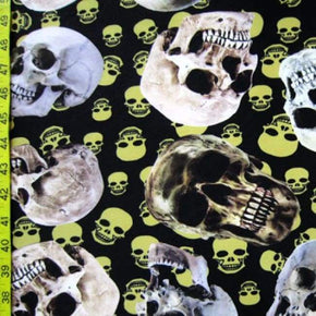 Multi-Colored Digital Skull Print on Polyester Spandex