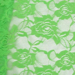 Neon Green Fancy Floral Lace 