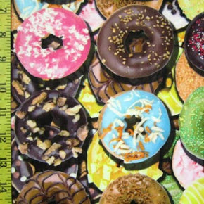 Multi-Colored Donuts Print on Polyester Spandex