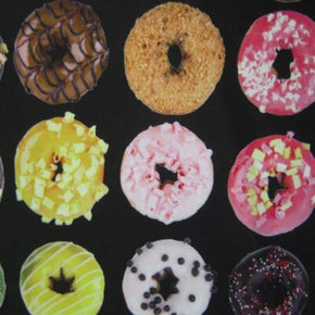  Black Donuts Print on Polyester Spandex