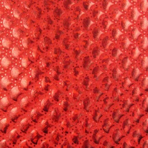  Red Holographic Dot Mermaid Metallic Foil on Nylon Spandex